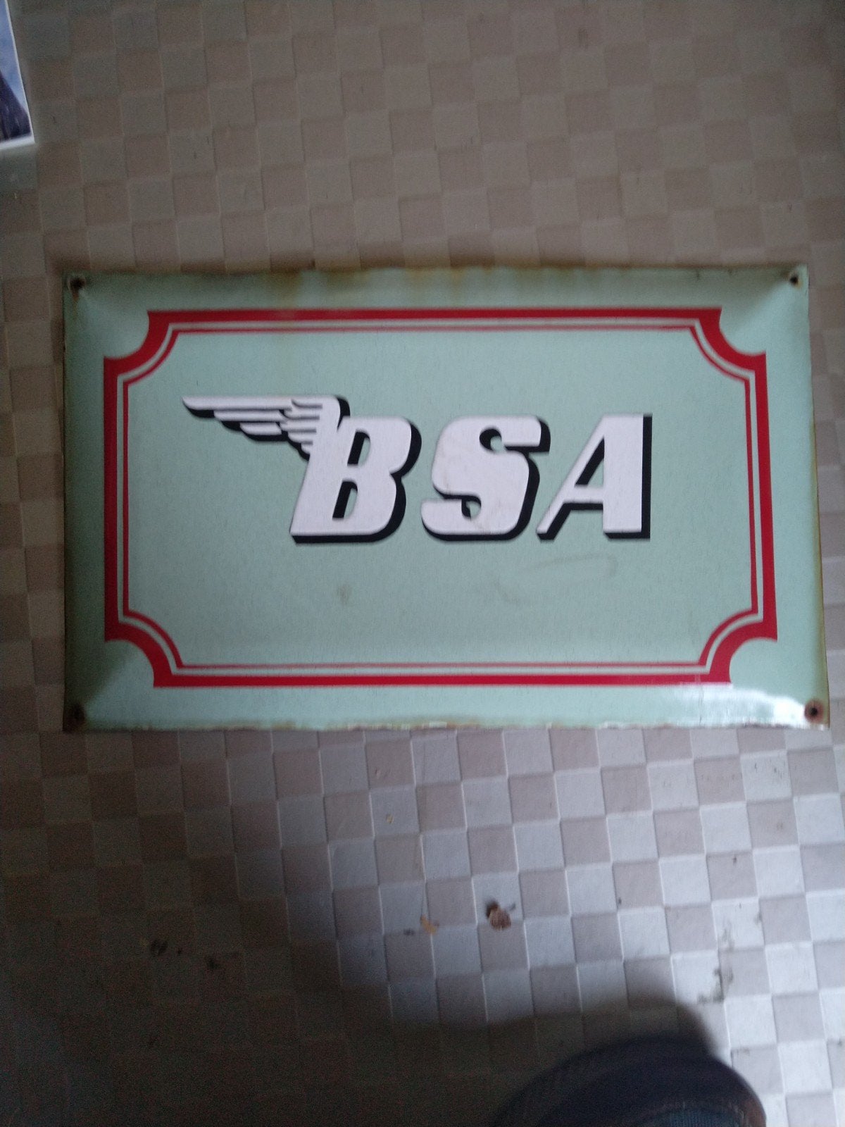 Vintage BSA Emaille Reclamebord - Origineel, Verzamelen, Ophalen of Verzenden