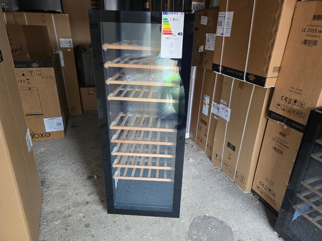 Nieuwe wijnklimaatkasten 2 zones voor 78 flessen 0,75 din, Witgoed en Apparatuur, 150 tot 200 liter, Zonder vriesvak, 120 tot 140 cm