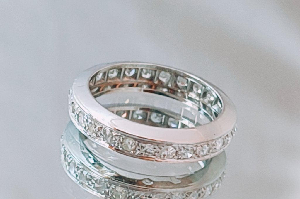 Platinum verlovingsring met diamanten 0,65kt, Sieraden, Tassen en Uiterlijk, Ringen, Overige materialen, Ophalen of Verzenden