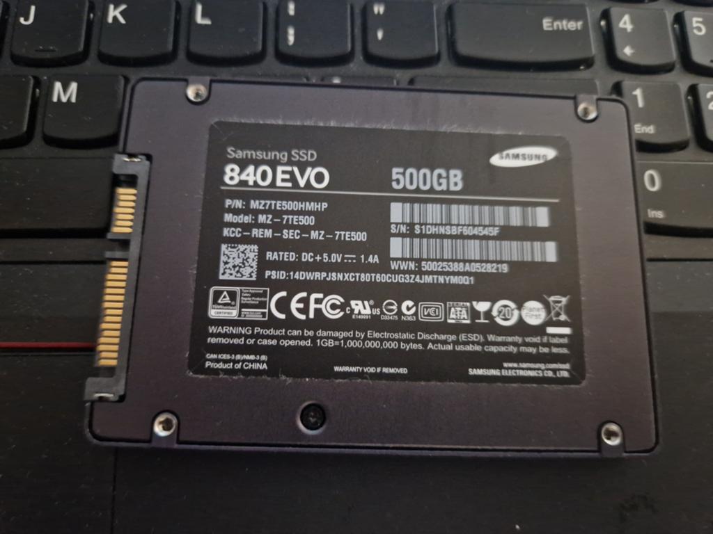 Samsung 840 evo 500 gb ssd 99 % health, Ophalen, Laptop