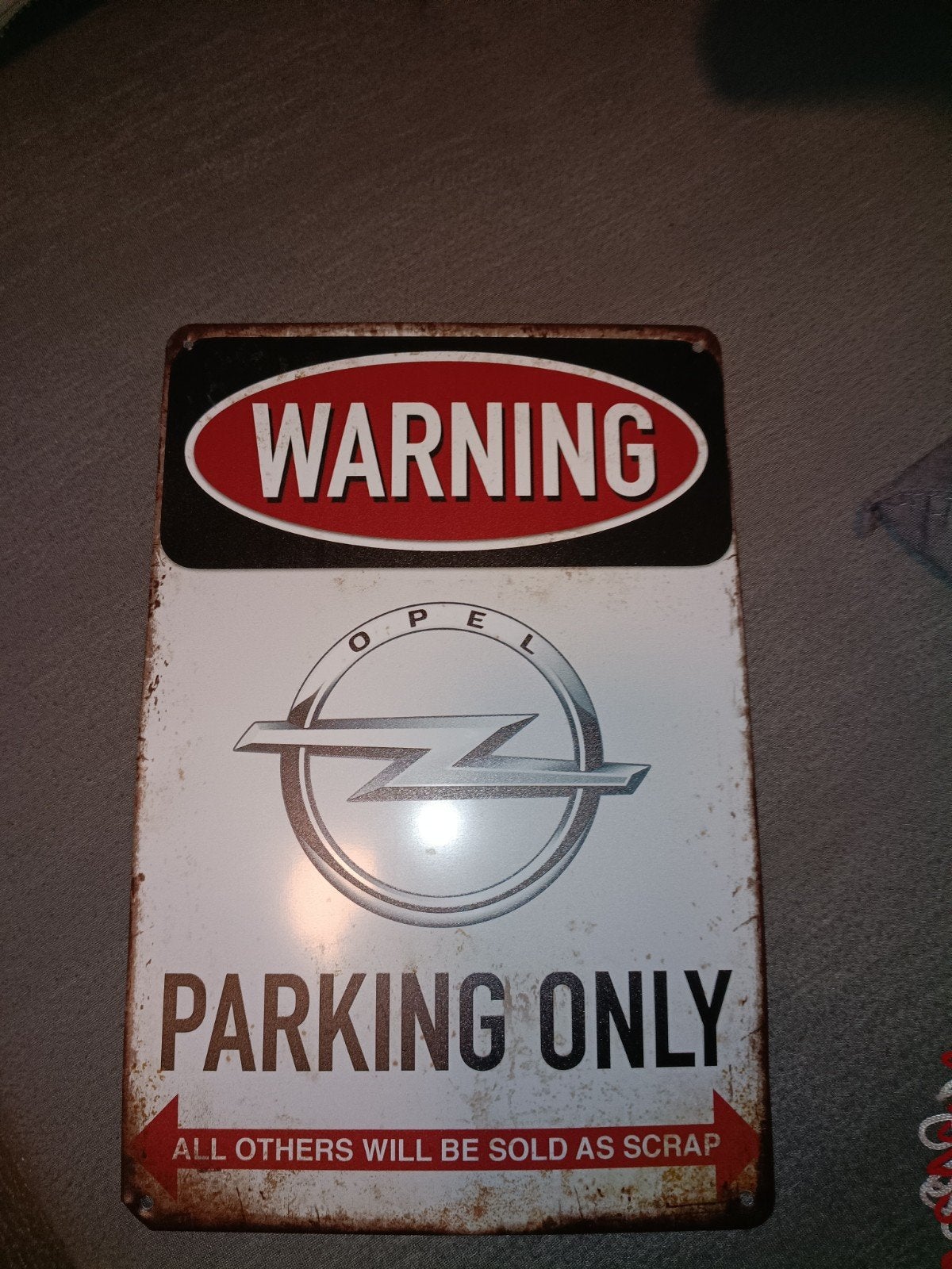 Opel "Warning Parking Only" metalen bord, Ophalen of Verzenden