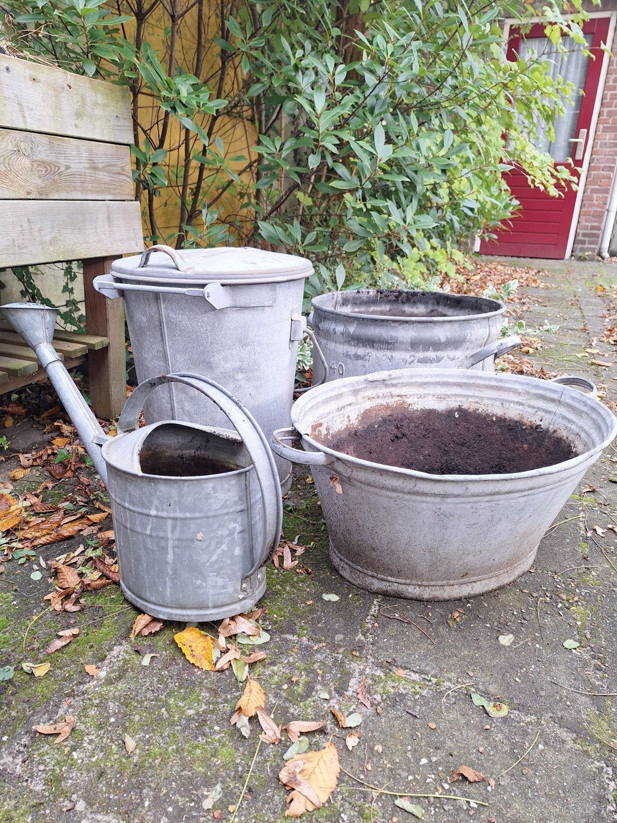Vintage zinken tuinartikelen, Tuin en Terras, Ophalen, Gebruikt