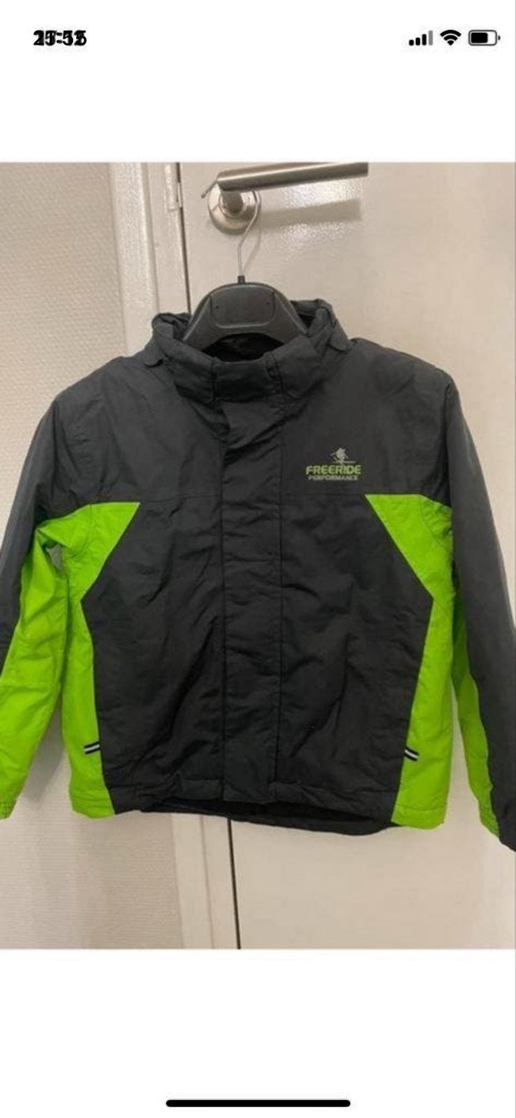 Freeride Kinder Ski-jas - Zwart/Neon Groen maat 122/128, Ophalen, Gebruikt, Jongen of Meisje