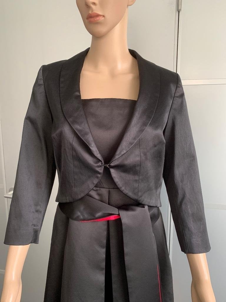 D1188 Set STEPS+YAYA maat 38/40=M jurk+jasje feest zwart, Kleding | Dames, Maat 38/40 (M), Zwart, Ophalen of Verzenden, Zo goed als nieuw