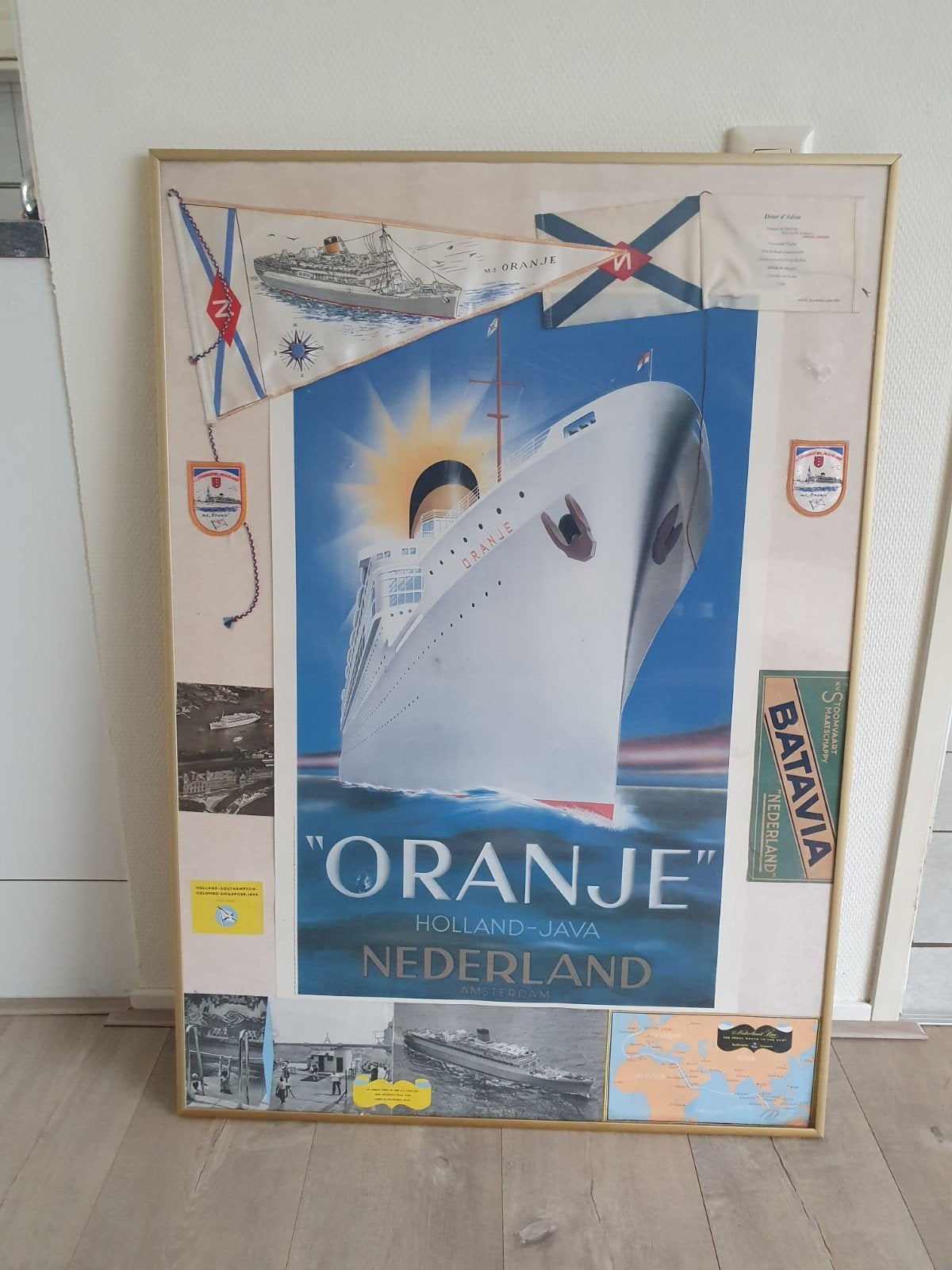 Poster en memorabilia passagiersschip Oranje (71x102 cm), Verzamelen, Ophalen of Verzenden, Auto's