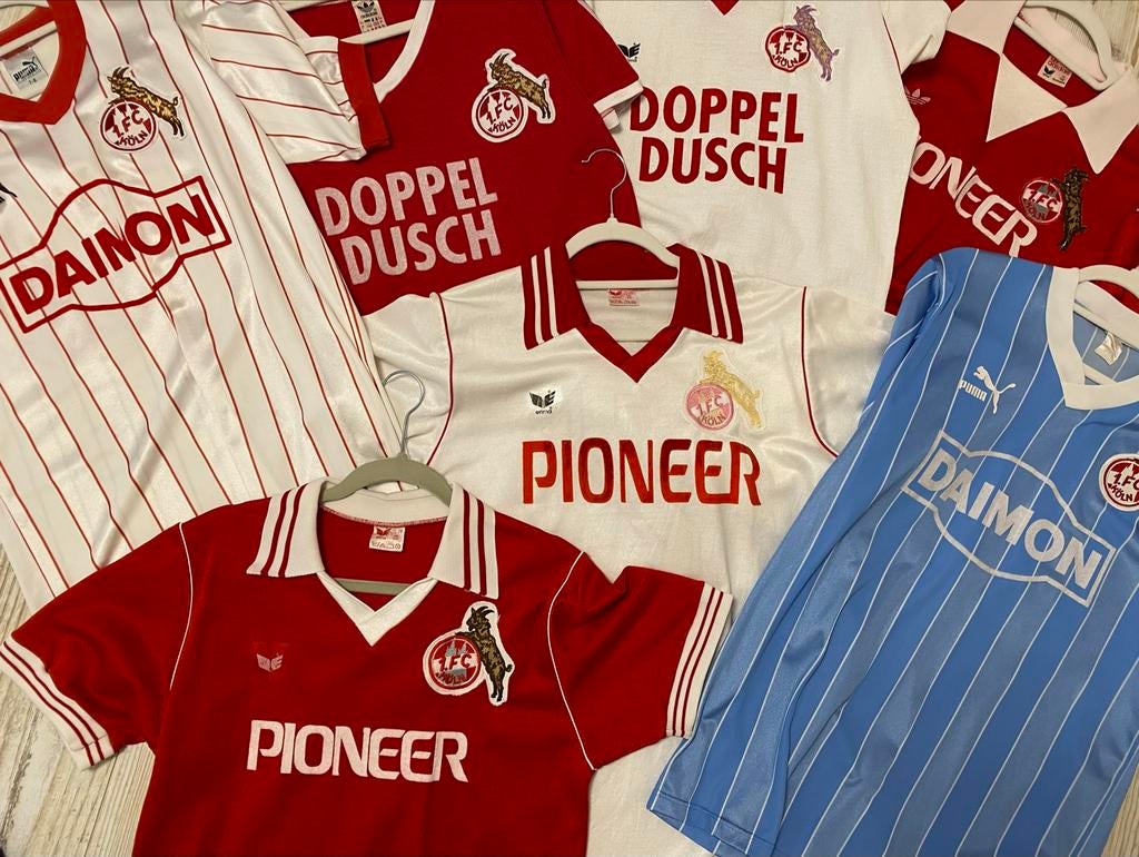 Gezocht!!! FC Köln Voetbaltruien vintage shirts, Maat L, Ophalen of Verzenden, Gebruikt, Shirt