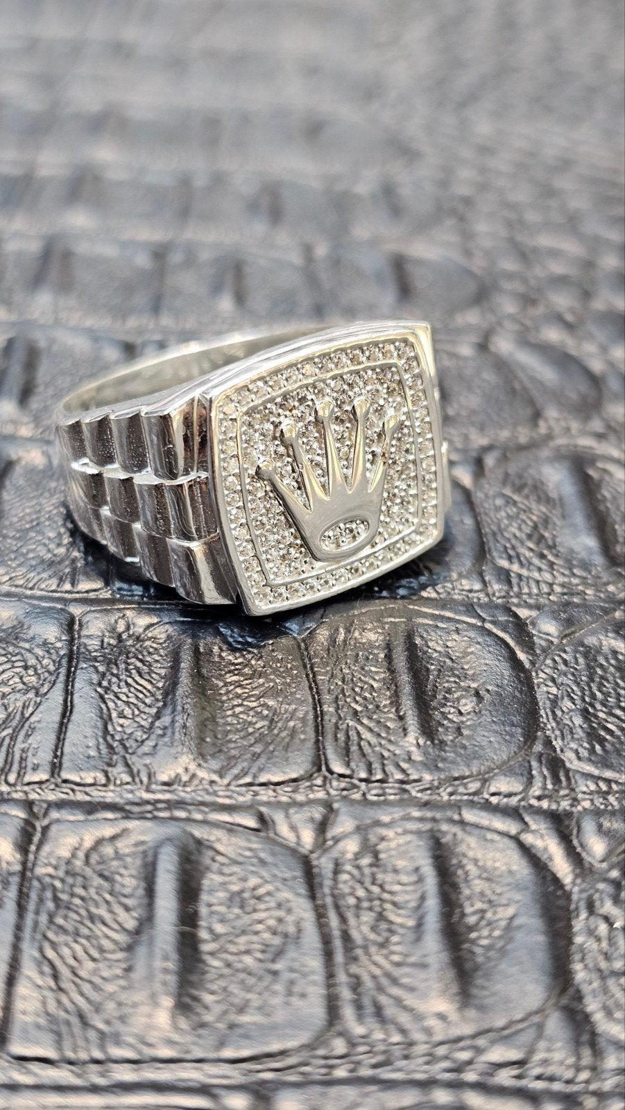 Prachtige zilver Kroon ring