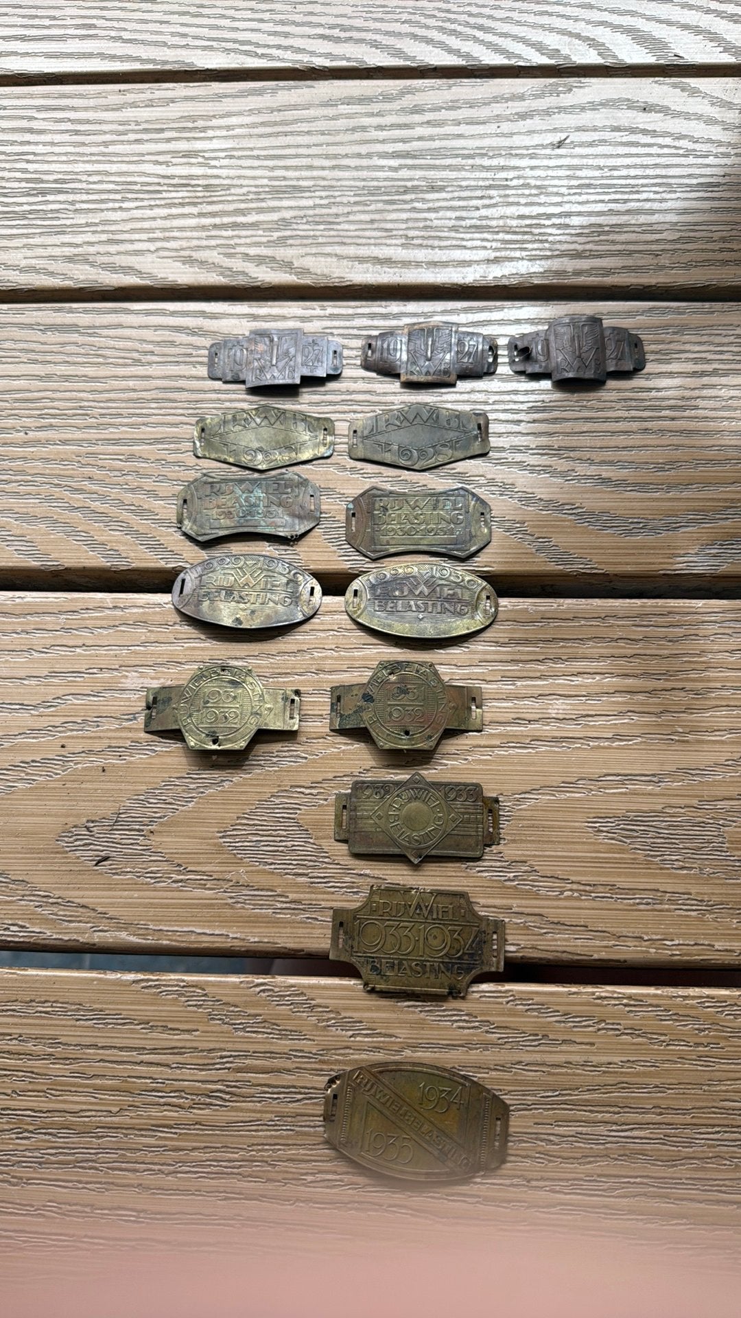 Rijwielbelasting plaatjes 1927-1935, Ophalen of Verzenden