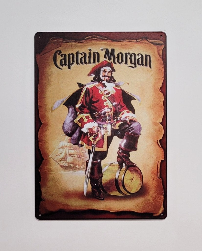 Captain Morgan Rum Piraat reclamebord van metaal wandbord, Info@deconoord.nl, Deco Noord, Nieuw, Ophalen of Verzenden