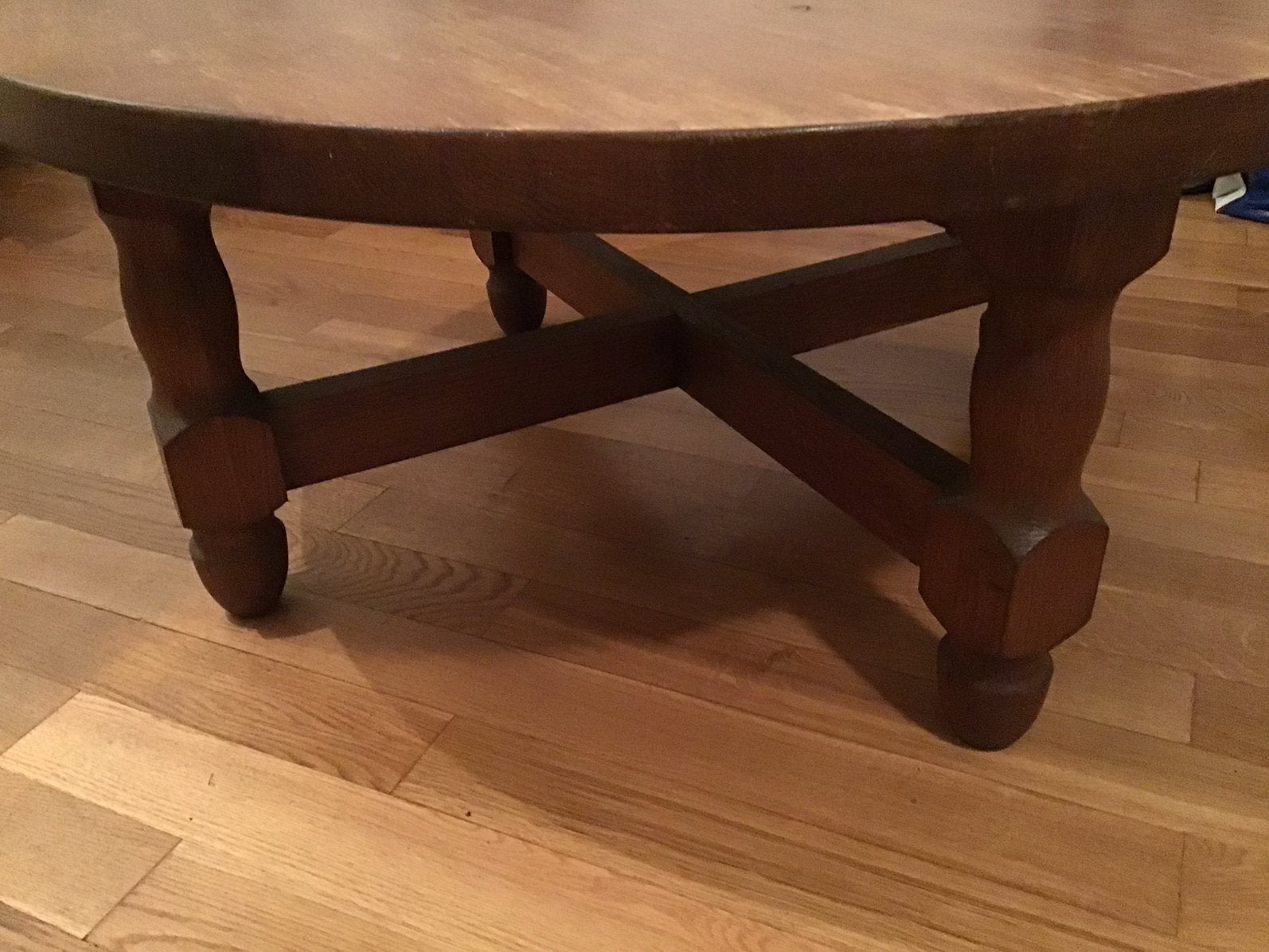 Zwaar eiken salontafel, Ophalen, Gebruikt, 100 tot 150 cm, 50 tot 100 cm