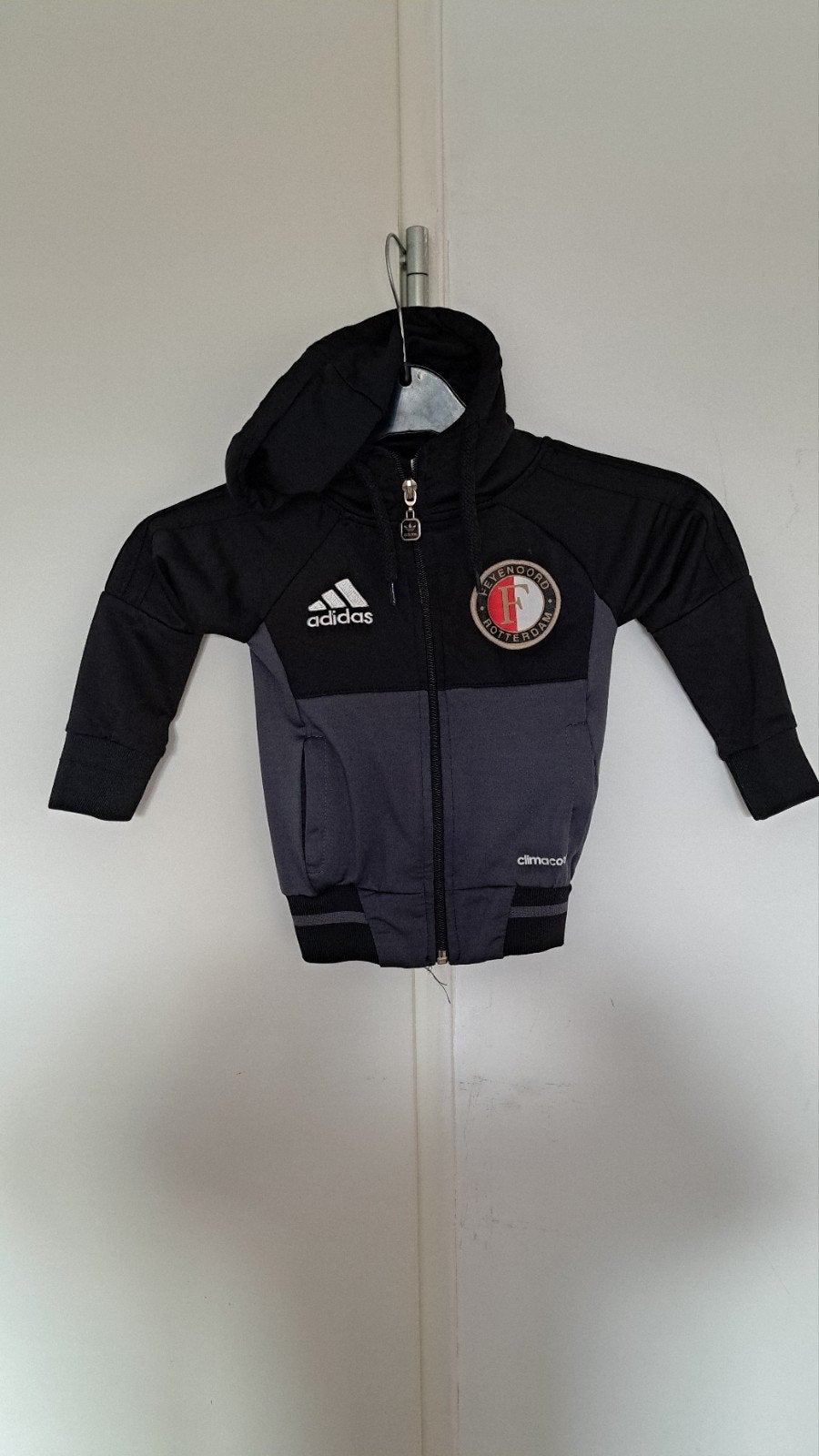 Feyenoord baby hoodie - Adidas ClimaCool - Maat 92, Adidas, Gebruikt, Verzenden, Jongen of Meisje
