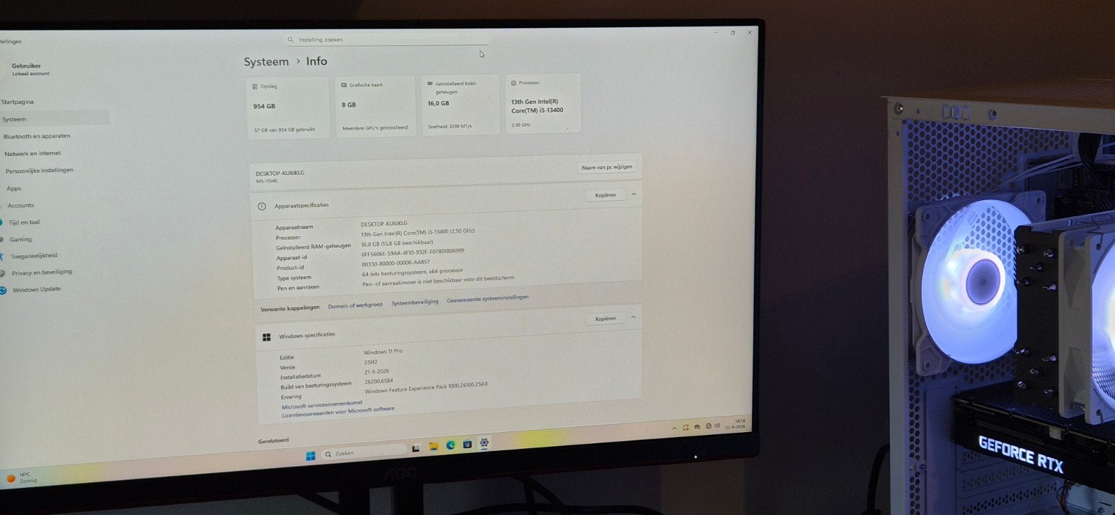 Gaming-pc | i5-13400 | RTX 3060 Ti | 16GB | 1TB, Computers en Software, Refurbished, Ophalen of Verzenden, Gaming, SSD