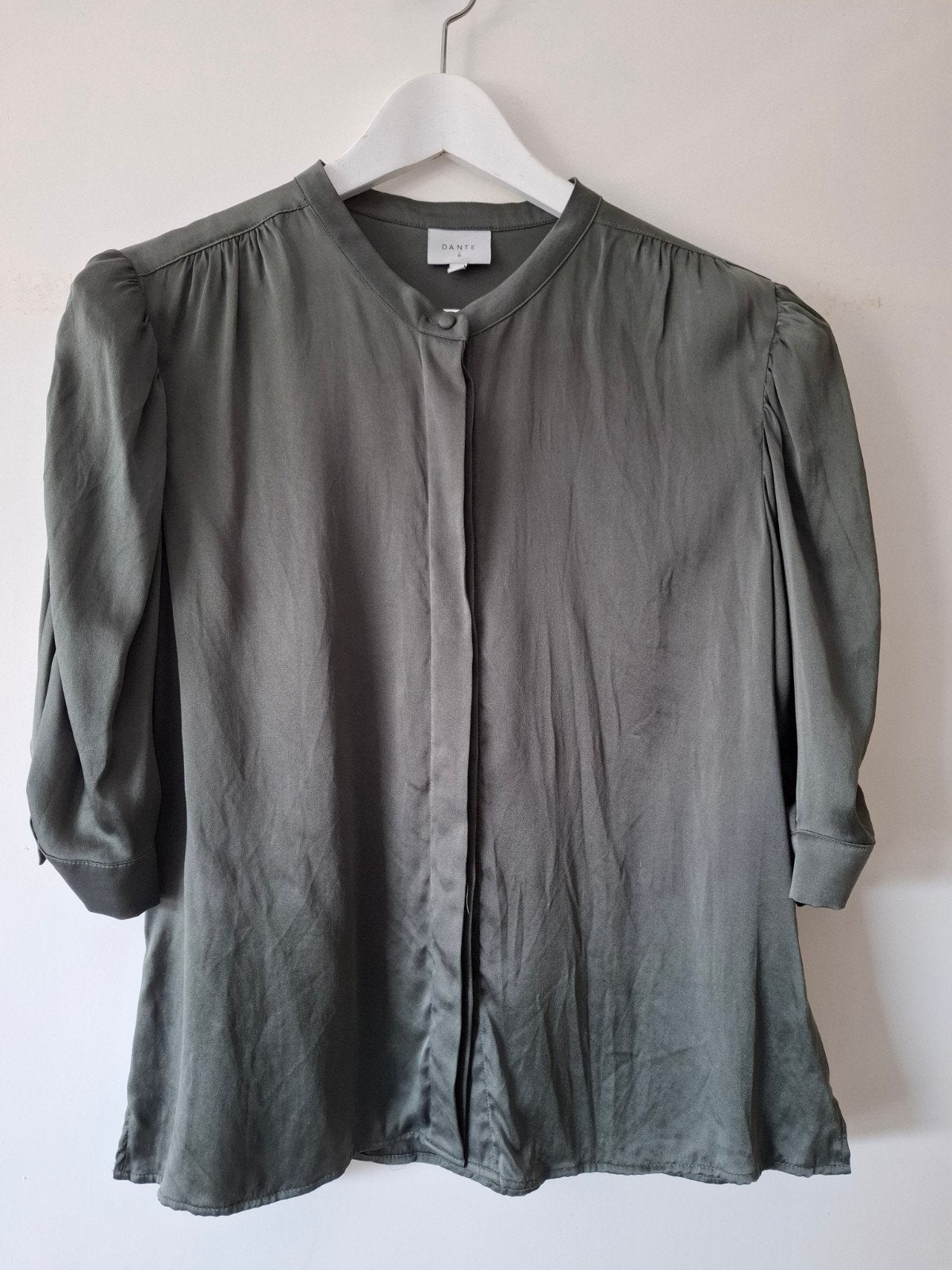 Dante 6 Damesblouse Zijde/Elastaan Forrest Green Maat 4, Ophalen of Verzenden, Zo goed als nieuw, Groen, Maat 38/40 (M)
