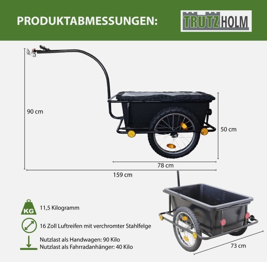 Fietskar bagagekar transportkar aanhanger 80kg GRATIS BEZORG, Overige merken, Verzenden, Nieuw, Nvt