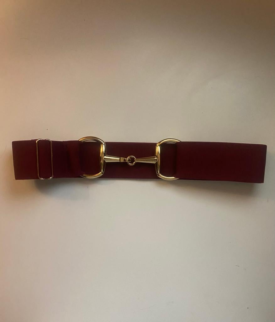 Nieuwe bordeauxrode verstelbare riem met paardenbit, Kleding | Dames, Riemen en Ceinturen, Nieuw, Heupriem, 100 cm of meer, 3 tot 5 cm