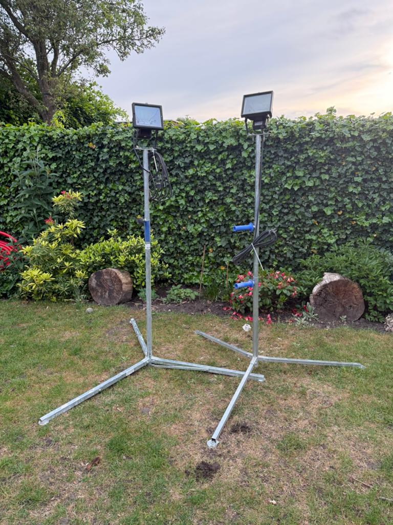 2x bouwlamp op statief, Ophalen, Gebruikt, Overige typen, Met statief