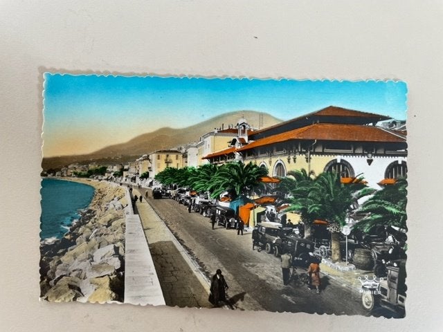 Vintage ansichtkaart cote d'azur. 1953 Ingekleurd., Ophalen, 1940 tot 1960, Gelopen, Overig Europa