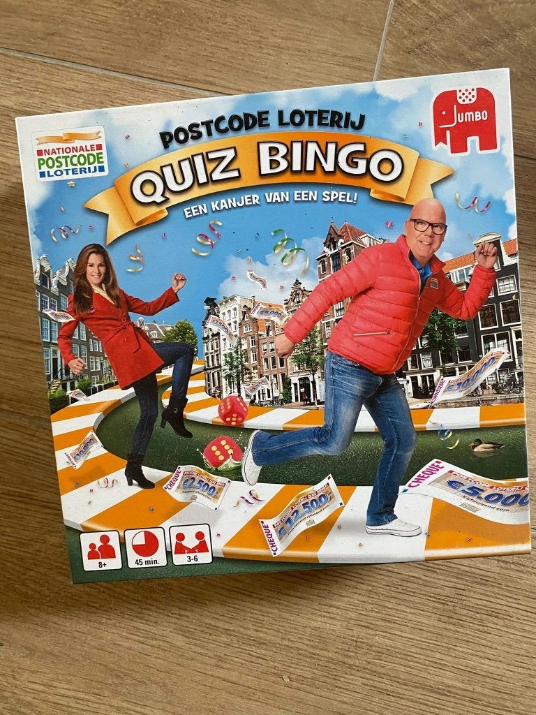 Postcode Loterij Quiz Bingo - Gezellig familiespel, Drie of vier spelers, Ophalen of Verzenden, Zo goed als nieuw, Jumbo