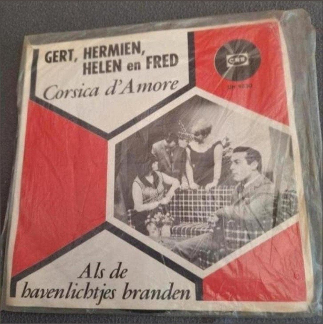 Gert, Hermien, Helen en Fred - Corsica d'Amore (Vinyl), Cd's en Dvd's, Vinyl Singles, Gebruikt, 7 inch, Ophalen of Verzenden, EP