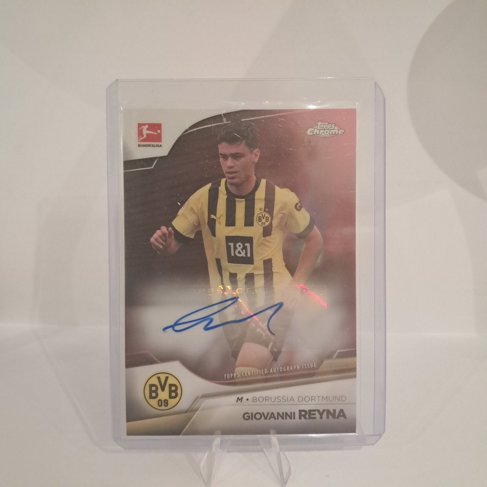 topps chrome bundesliga gio reyna handtekening /75, Ophalen of Verzenden, Nieuw, Plaatje