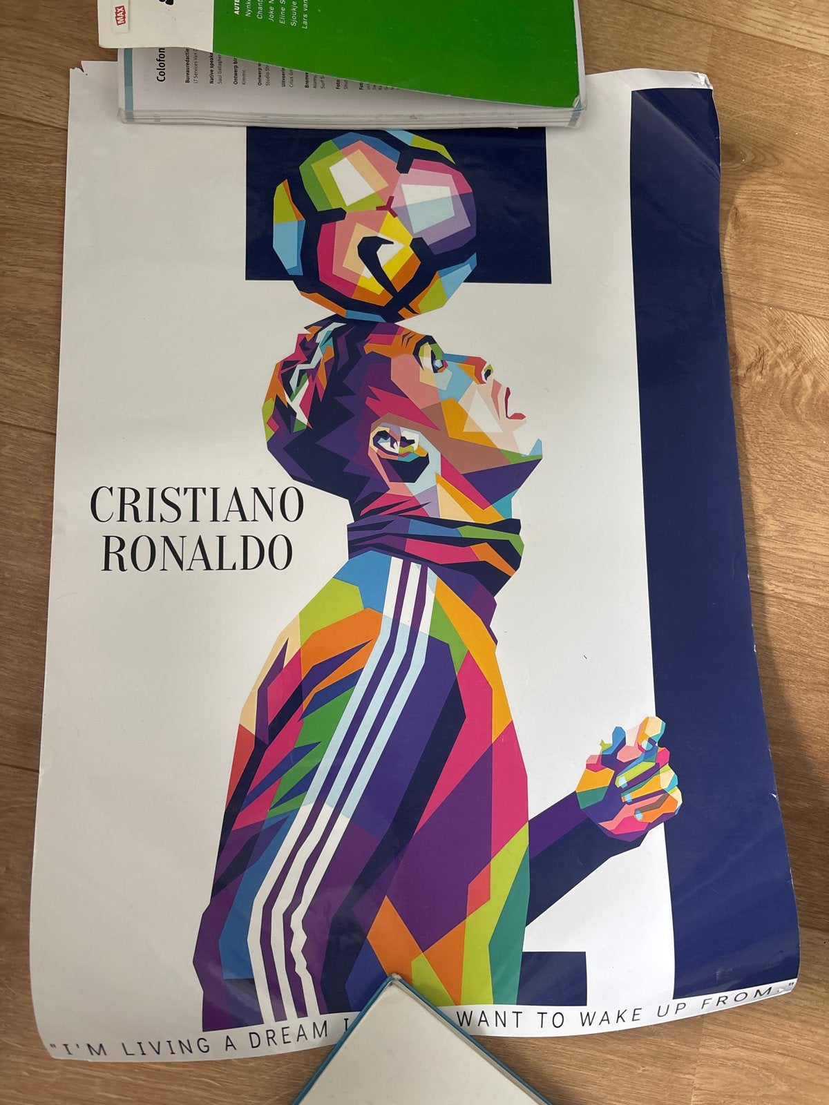 Cristiano Ronaldo Pop Art Poster - Voetbal Legende, Rechthoekig Staand, Ophalen of Verzenden, Zo goed als nieuw, Sport