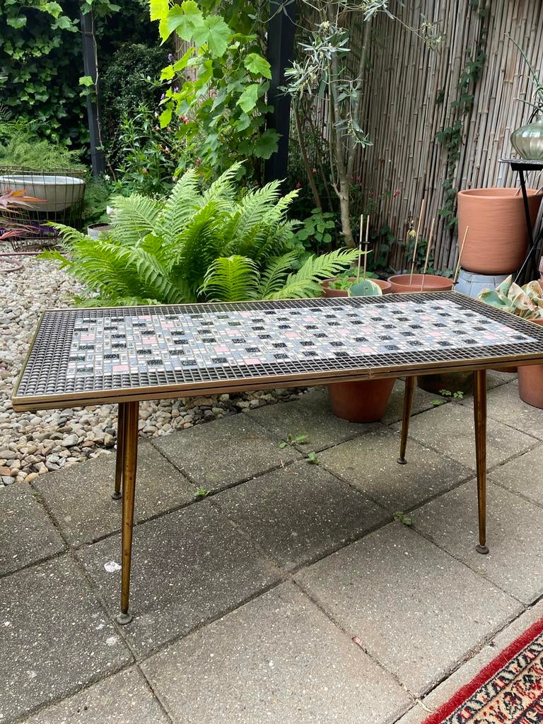 Vintage mozaïek salontafel jaren '60, Ophalen of Verzenden