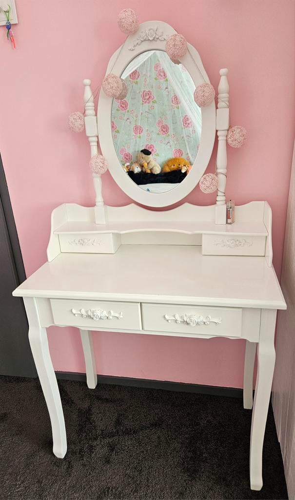 Make up tafel meisjes, Huis en Inrichting, Tafels | Kaptafels, 100 tot 150 cm, Zo goed als nieuw, Klassiek, Romantisch, Landelijk