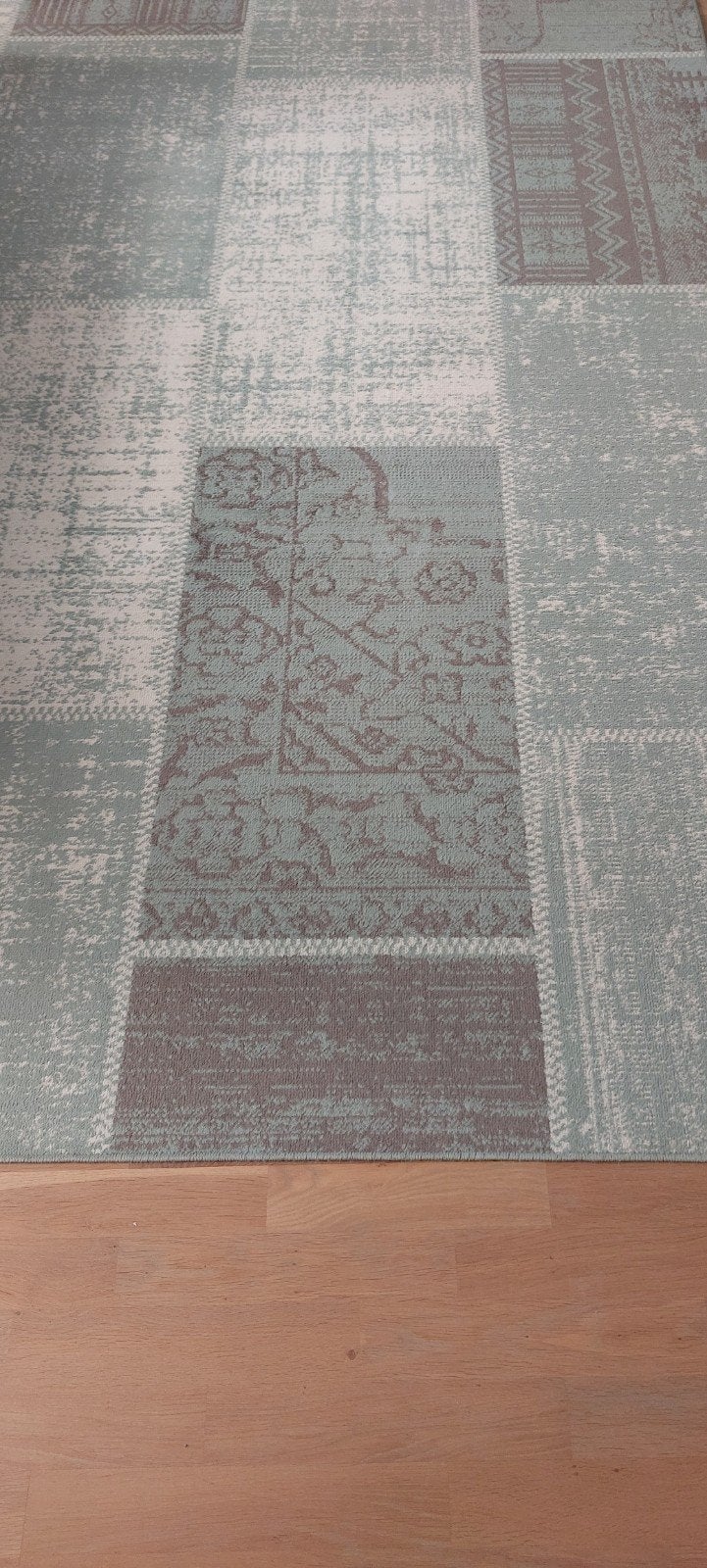 FRAAI Vloerkleed Spring Patchwork Groen Grijs 200x290cm, Groen, Ophalen of Verzenden, 200 cm of meer, Patchwork Modern