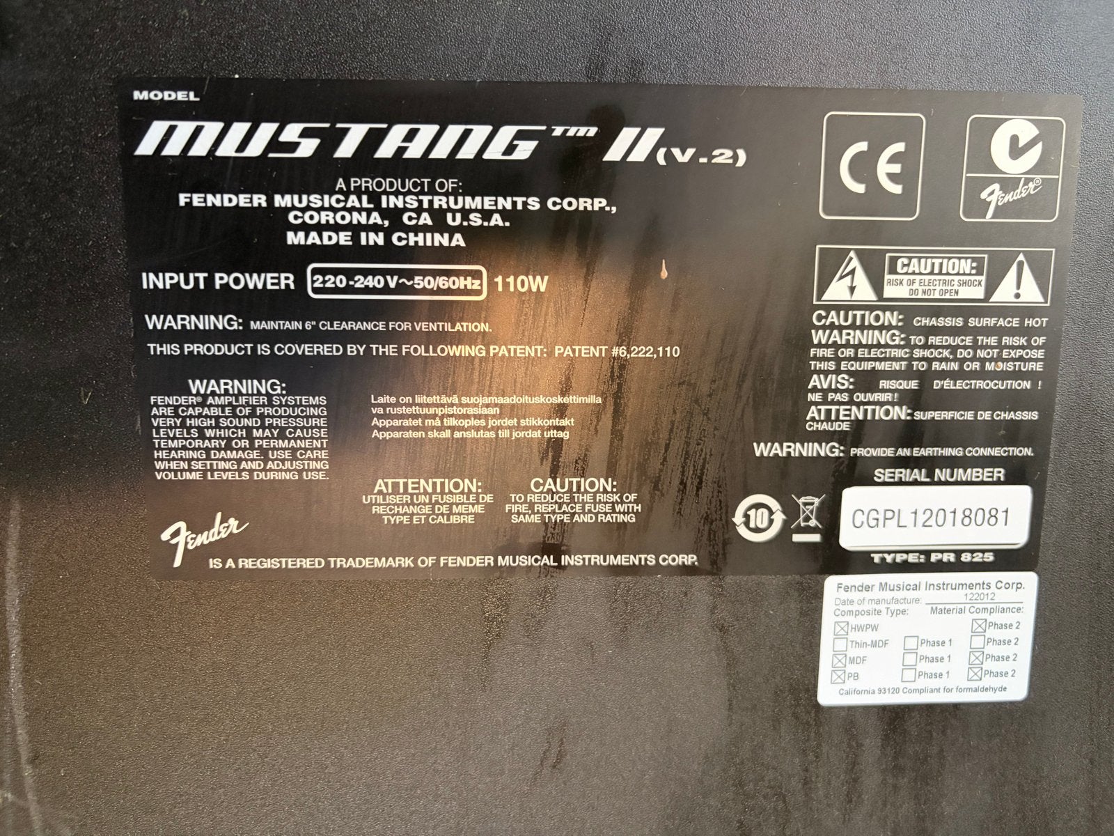 Fender Mustang II (v.2) Gitaarversterker - 110W, Ophalen of Verzenden, Gebruikt, Gitaar, 100 watt of meer
