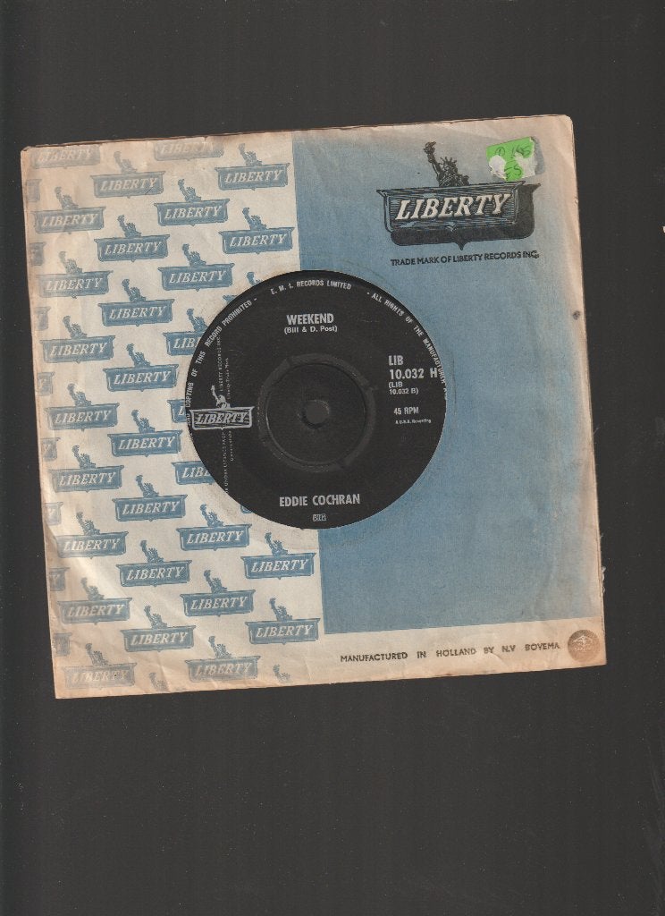 EDDIE  COCHRAN  --  WEEKEND, Verzenden, Originele persing, 7 inch, Zo goed als nieuw