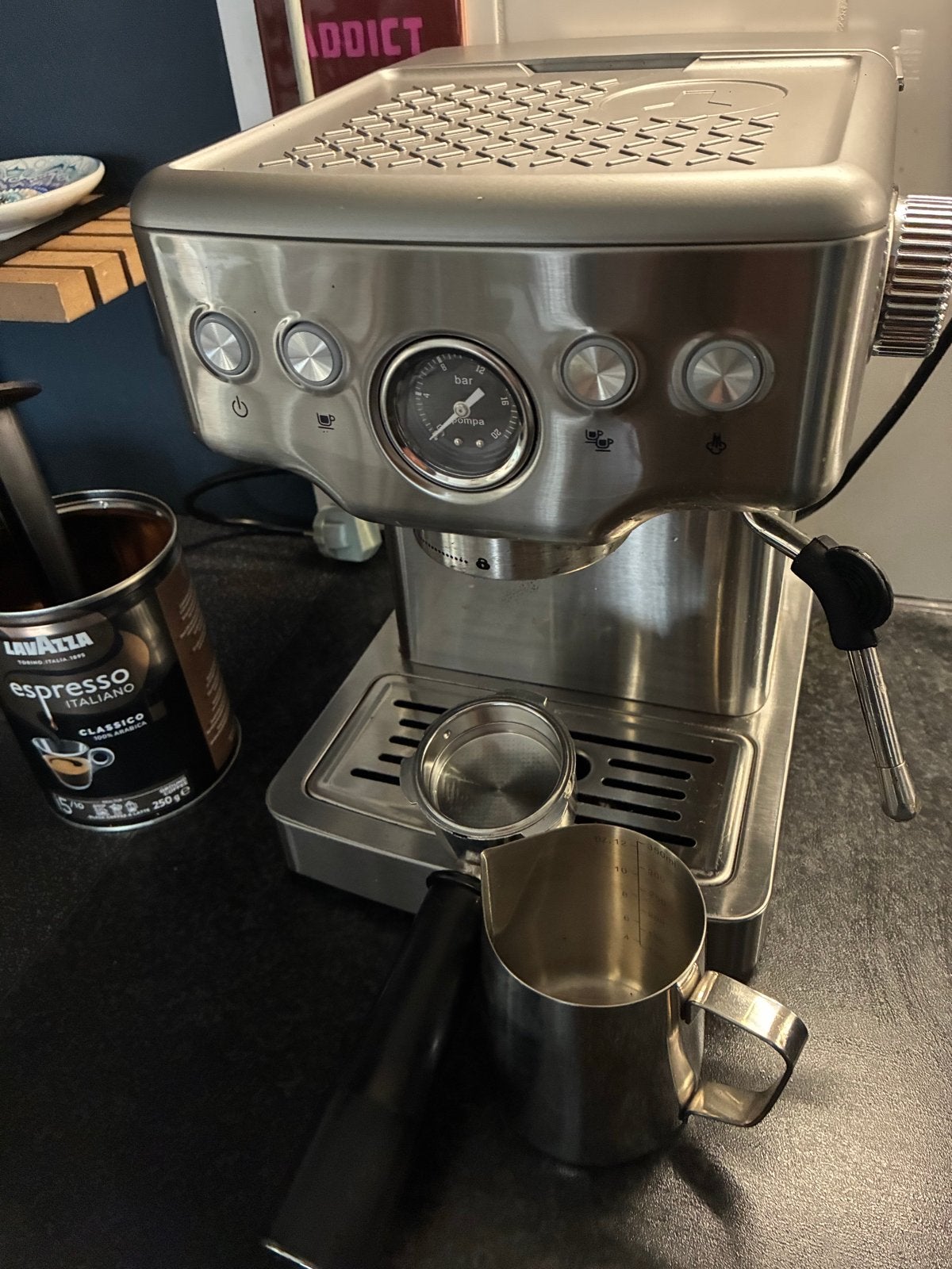 Vivit Green Piston Espressomachine, Witgoed en Apparatuur, Espresso apparaat, Gemalen koffie, Zo goed als nieuw, 1 kopje