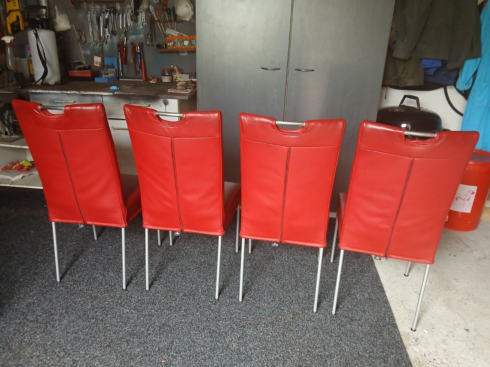 Eetkamer stoelen, Ophalen, Gebruikt, Leer, Vier