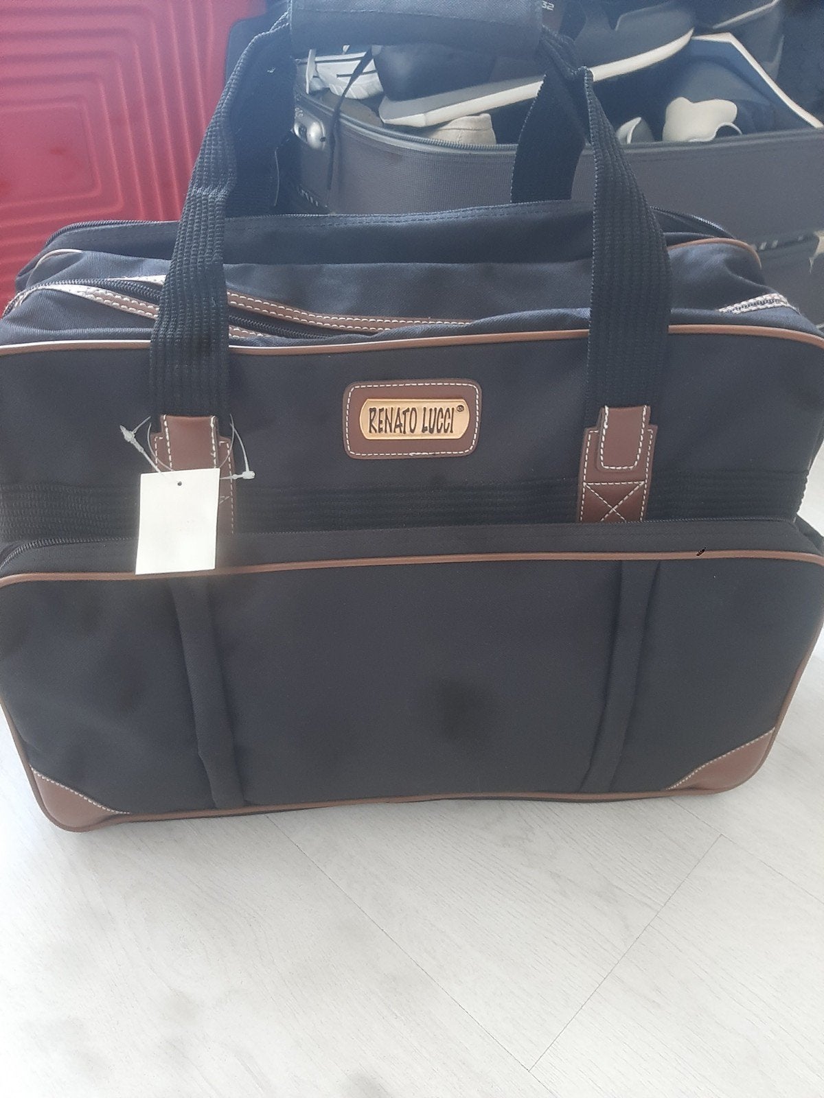 Renato Lucci reistas - Zwart met bruine accenten, 40 tot 60 cm, 20 tot 30 cm, Zwart, Nieuw
