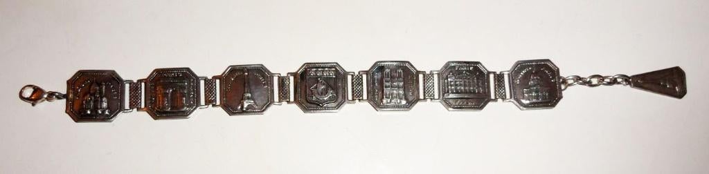 Armband Parijs Zilver Schakelarmband, Verzenden, Zo goed als nieuw, Zilver, Zilver