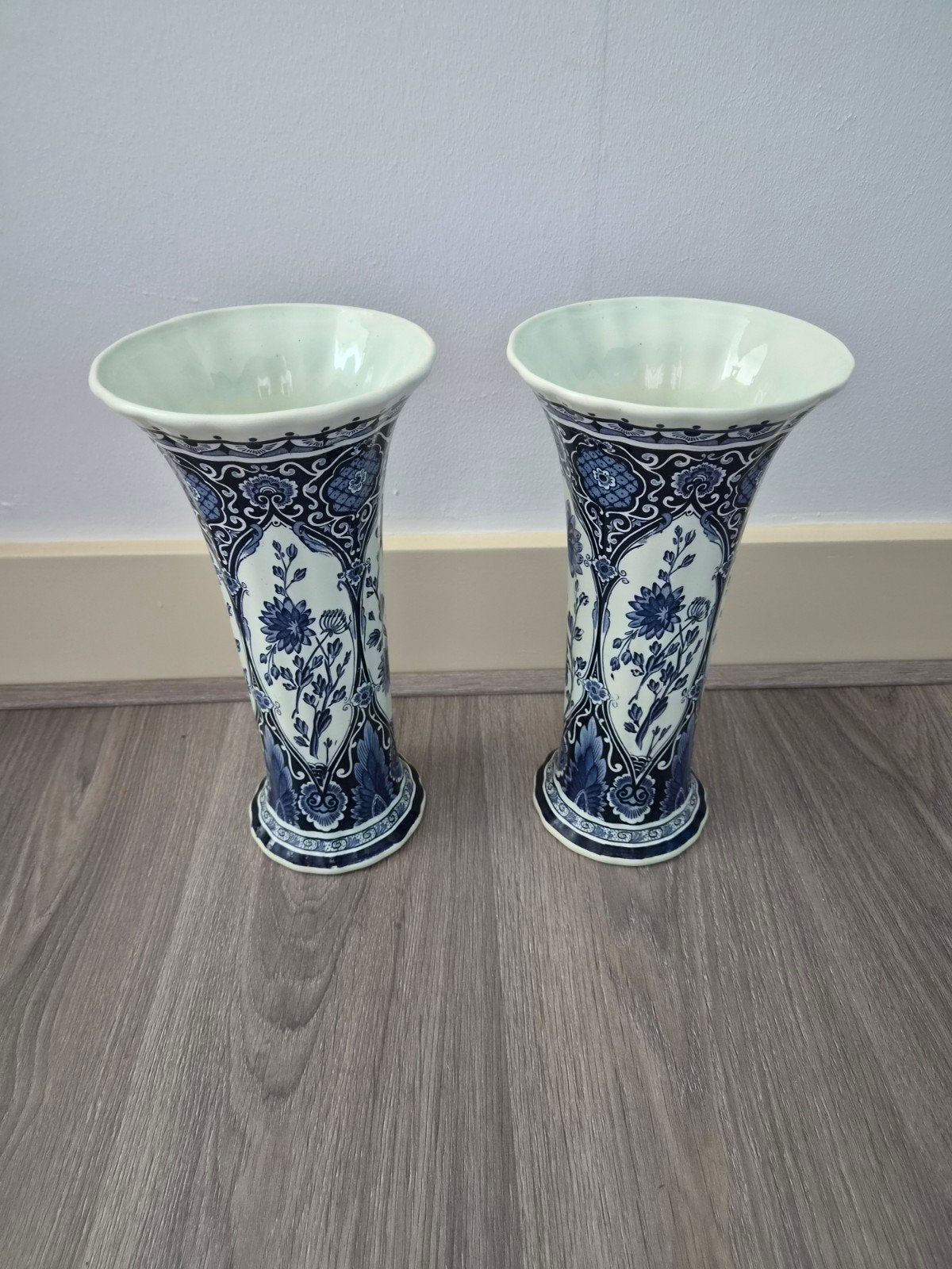 Set van 2 Delfts Blauwe Vazen - Handbeschilderd, Ophalen