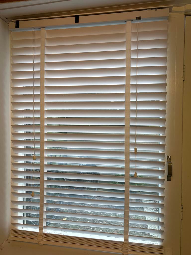 2x Witte Luxaflex Lamellen 85x170 cm - 5cm diepte, Ophalen, Wit, 50 tot 100 cm, Zo goed als nieuw