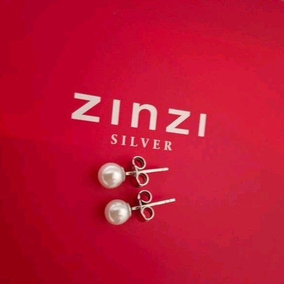 Zinzi zilveren oorknopjes parel, Ophalen of Verzenden, Zo goed als nieuw, Zilver, Zilver