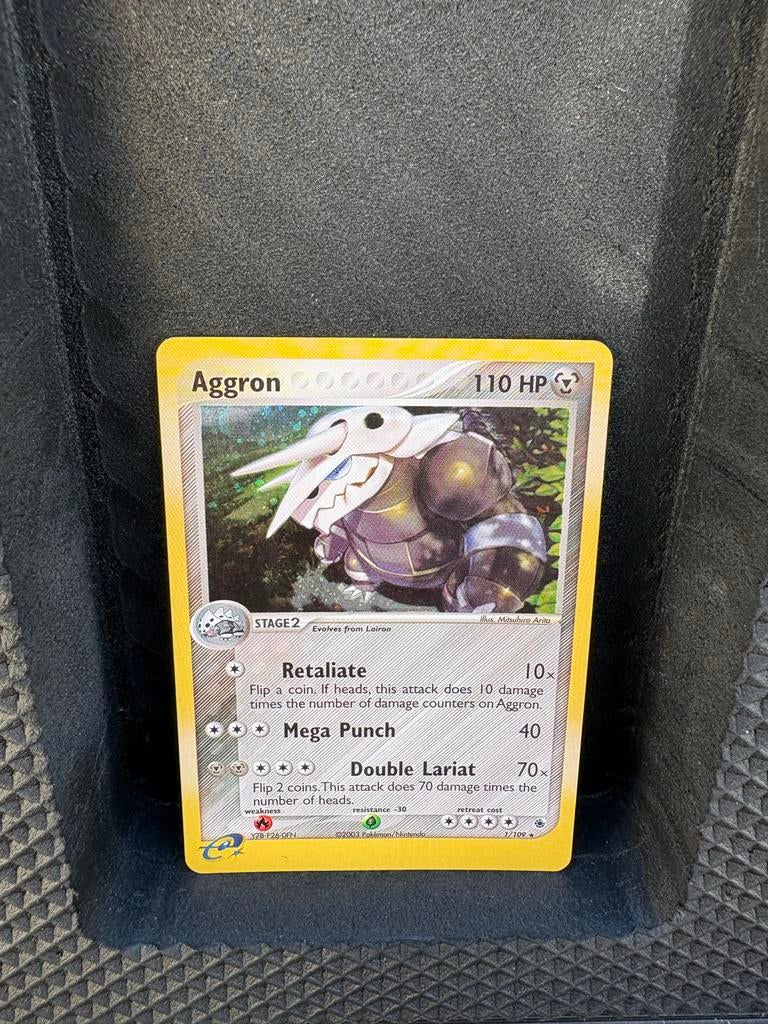 Aggron Pokémon kaart - Nette staat met lichte gebruikssporen, Ophalen of Verzenden, Gebruikt, Losse kaart