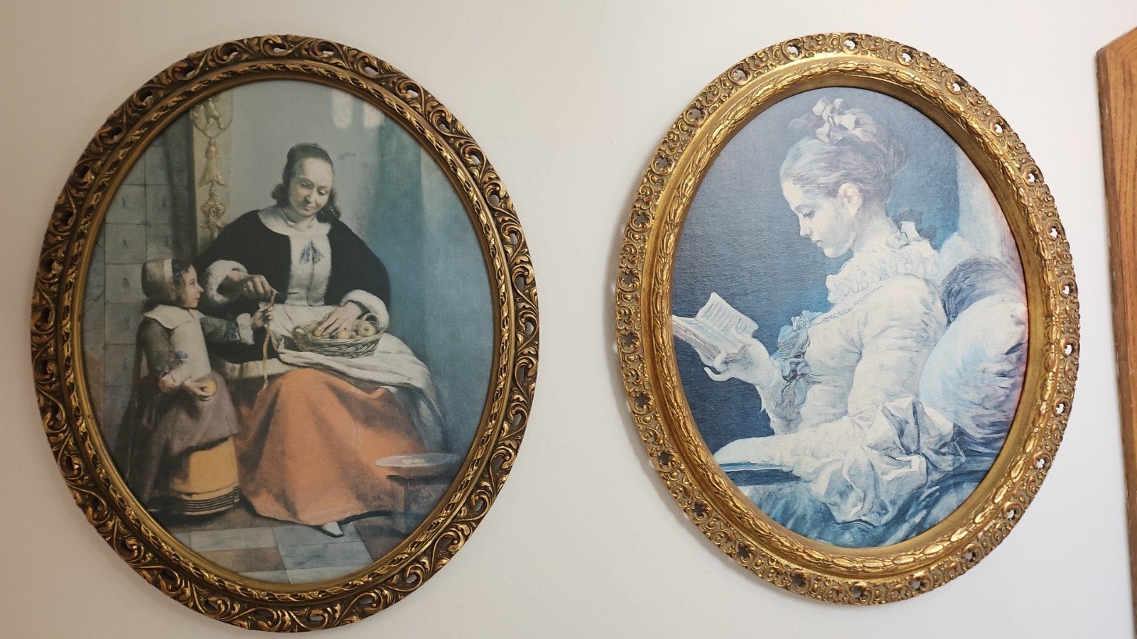 Set van 2 ovale schilderijen in klassieke stijl, Ophalen of Verzenden