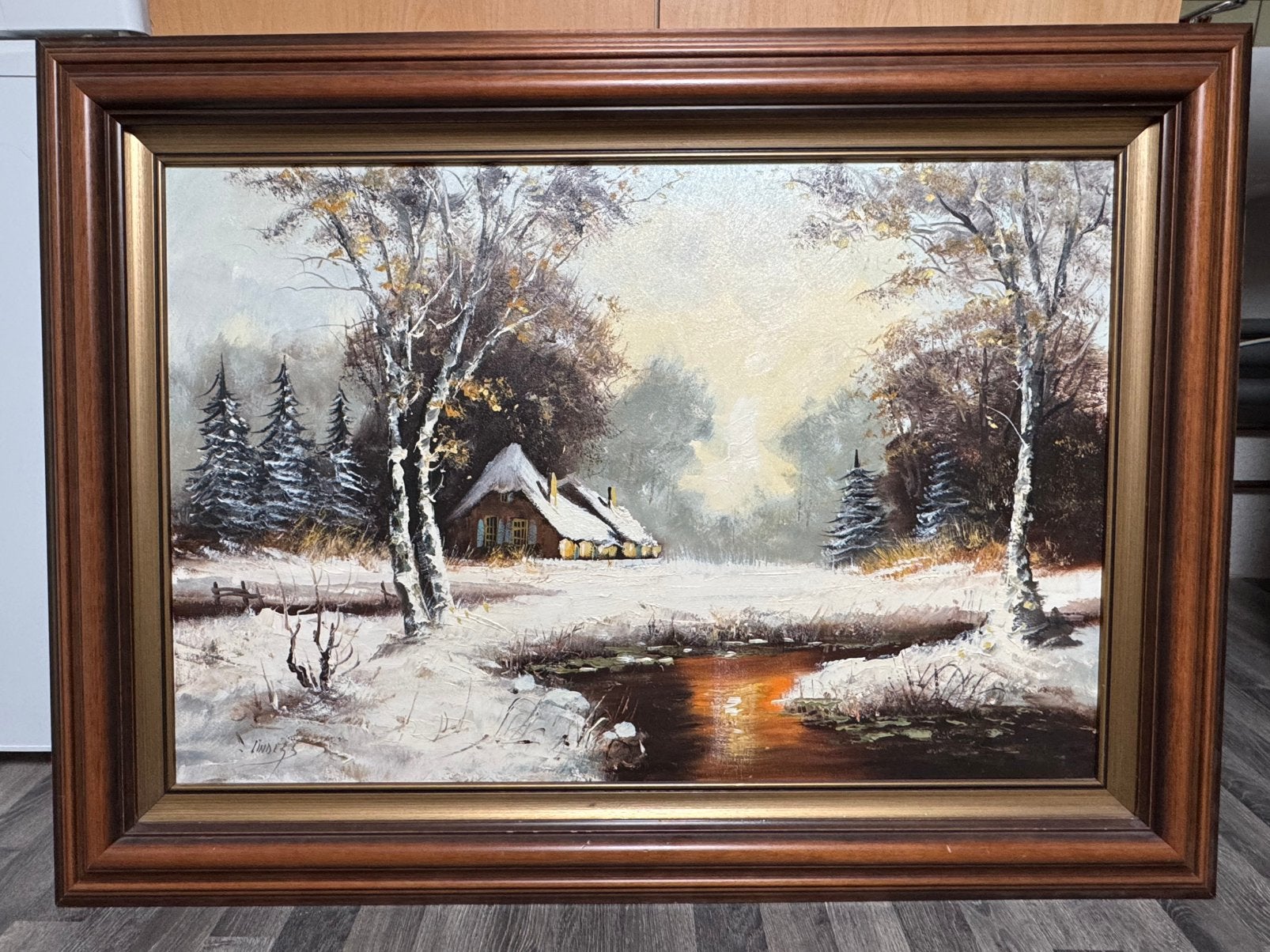 Landschap schilderij, Ophalen