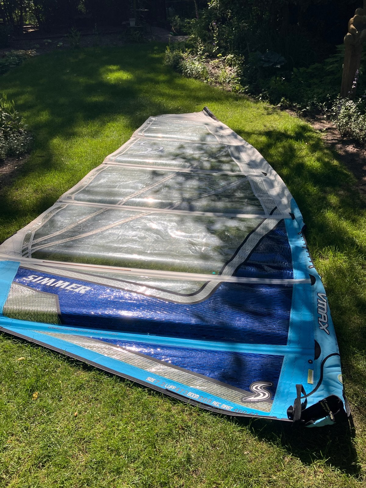 Simmer Style V-Max 7.2 windsurfzeil, Overige merken, Gebruikt, 6.5 m² tot 8 m², Ophalen of Verzenden