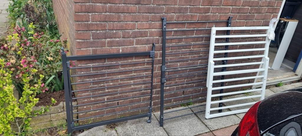 2x Traphekje, voor enkele en dubbele trap, Ophalen, Gebruikt, 115 cm of meer, Metaal of IJzer