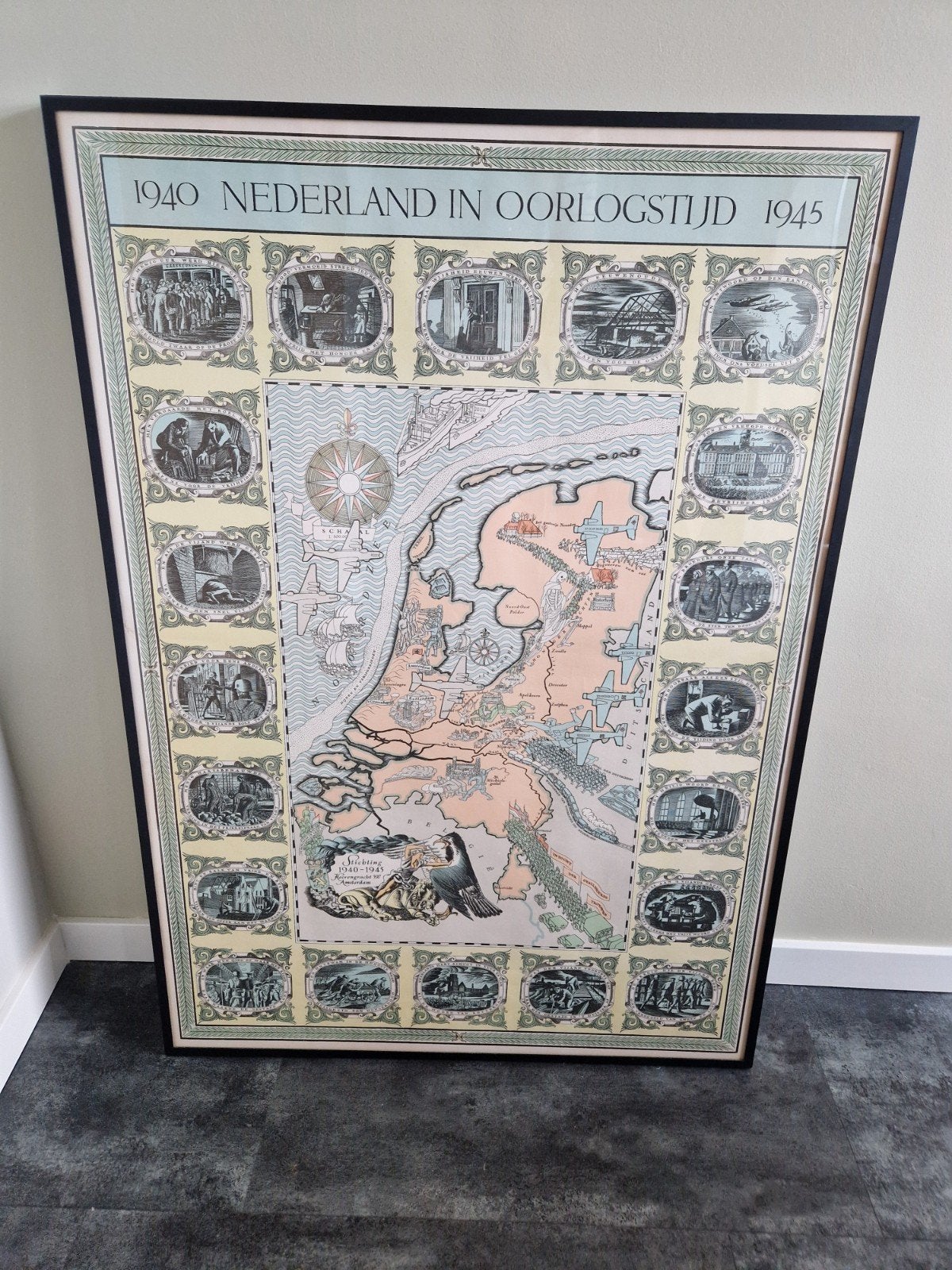 Lithografie van 1940 Nederland in oorlogstijd, Antiek en Kunst, Ophalen