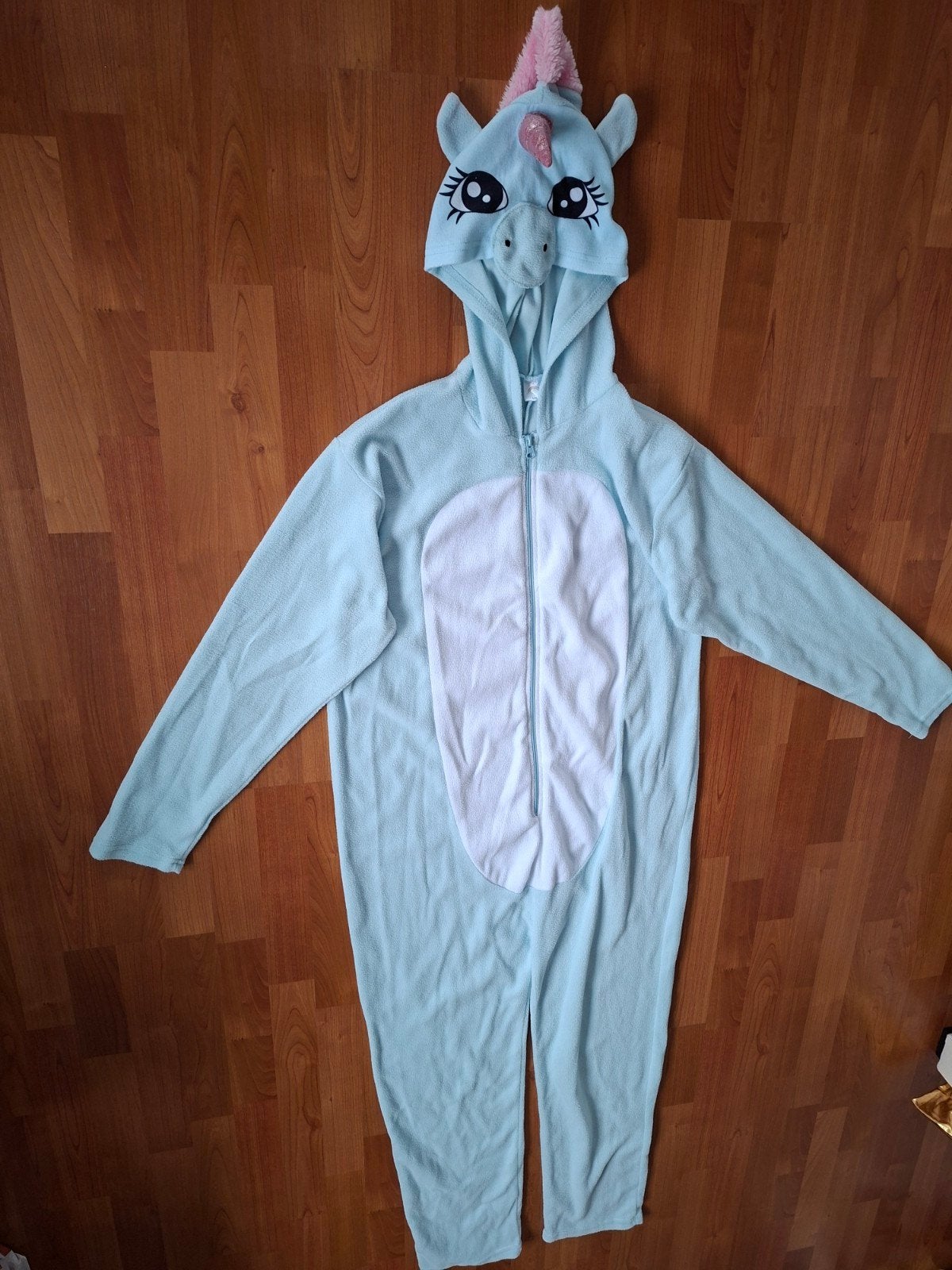Unicorn onesie, Ophalen of Verzenden, Zo goed als nieuw, Maat 42/44 (L), Blauw