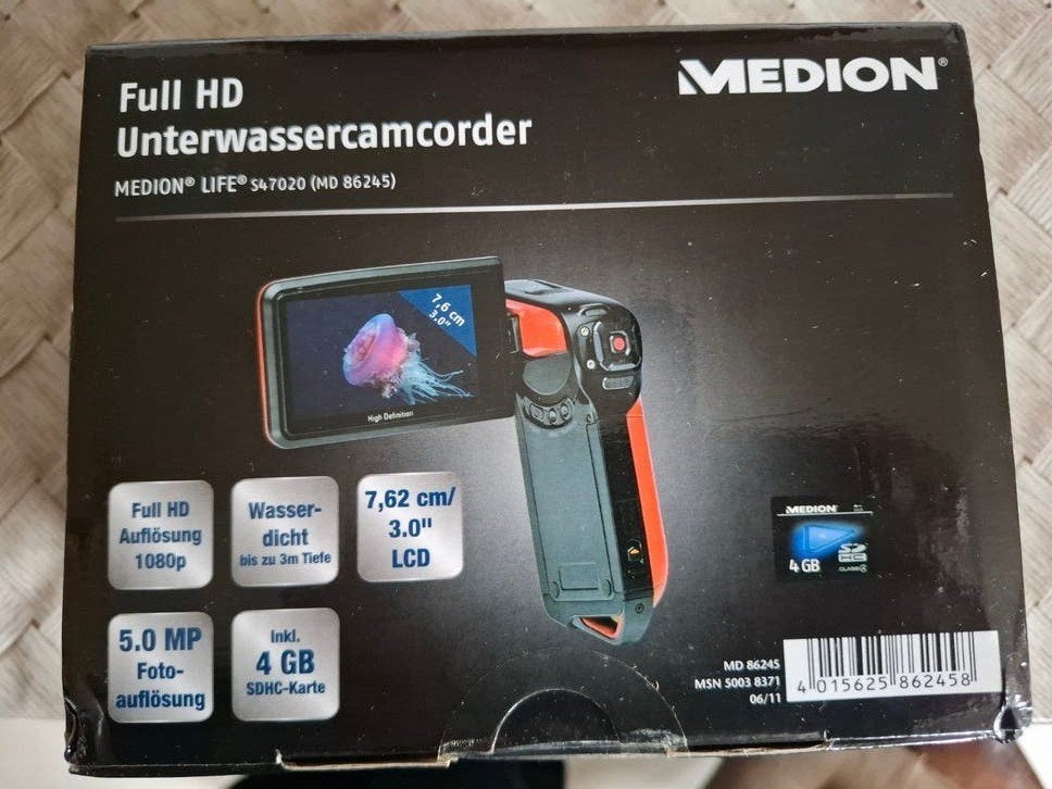 Nieuw Medion Full HD Onderwater Camcorder met 4GB SDHC, Full HD, Ophalen of Verzenden, Camera, Nieuw