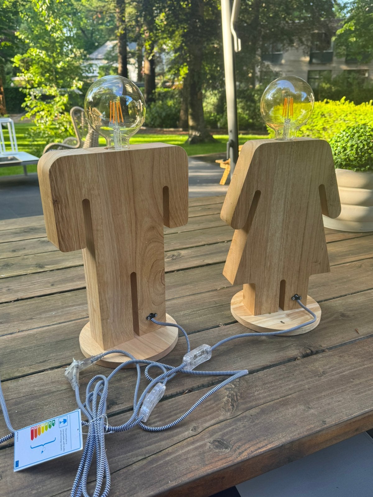ETH Adam XL Wood Tafellamp Adam en Eve, Ophalen, Zo goed als nieuw, Minder dan 50 cm