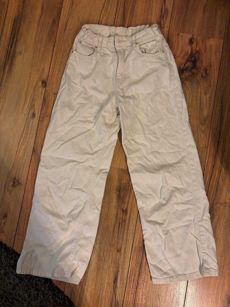 Witte wijde pijpen broek in maat 152, Ophalen, Gebruikt, Meisje, Broek