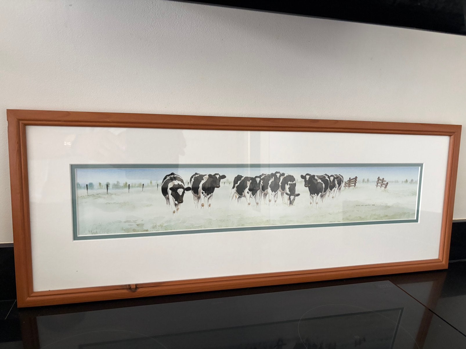 Aquarel Wiebe van der Zee 1993 in topconditie, Ophalen, Bijzondere lijst, Landschap, Aquarel
