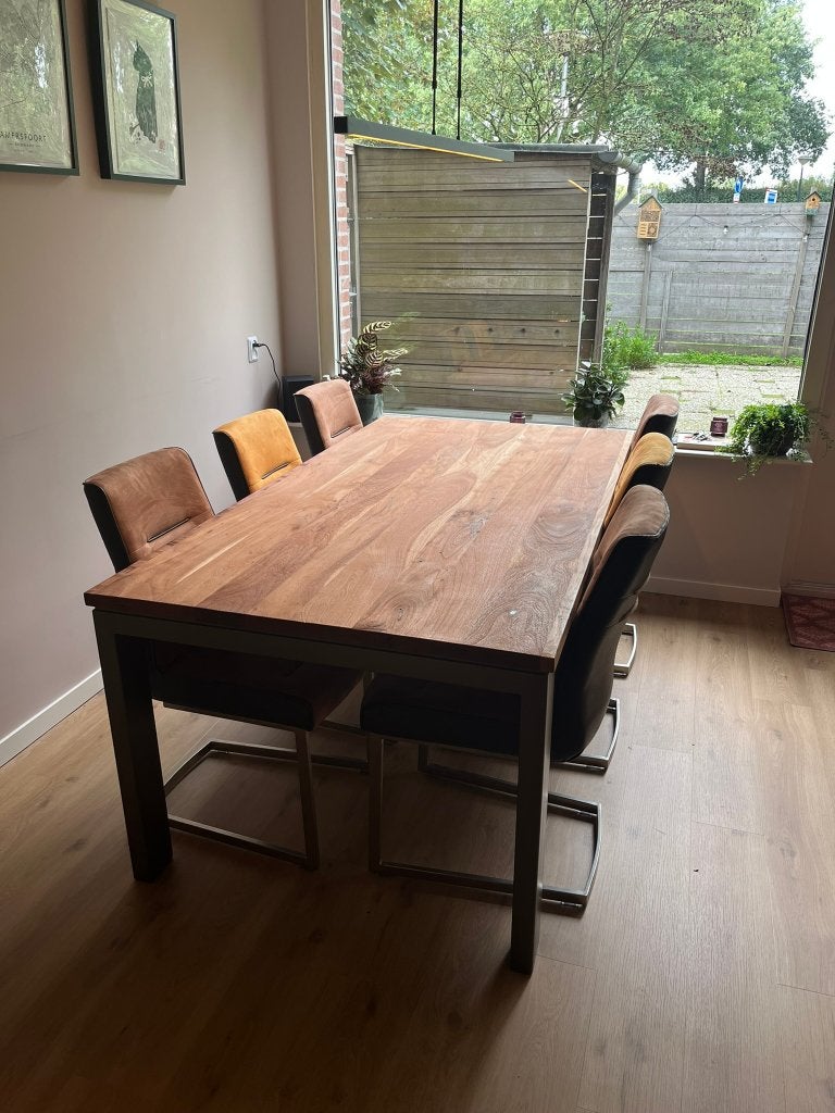 Teak eetkamertafel 190cm, Huis en Inrichting, Ophalen, Strak, Gebruikt, 100 tot 150 cm
