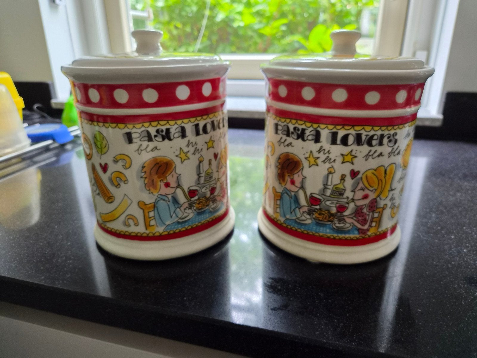 Blond Amsterdam Pasta Voorraadpotten - Set van 2, Gebruikt, Voorraadpot, Steen/keramiek, Meerkleurig